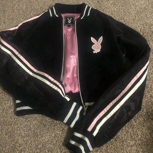 Vintage Leather/suede varsity style Playboy jacket
